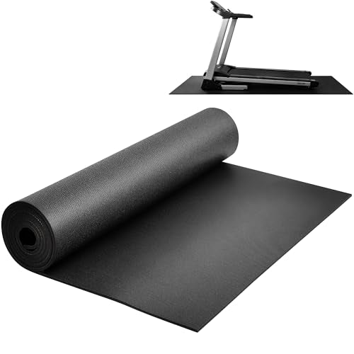 Treadmill Mat for Carpet & Hardwood Floors - Black, 79" x 39"