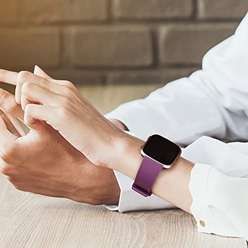 AK 6 Pack Sport Bands for Fitbit Versa 2/Versa/Versa Lite/SE Small - Olive Green/Blue/Black/Purple/Lavender/Peach
