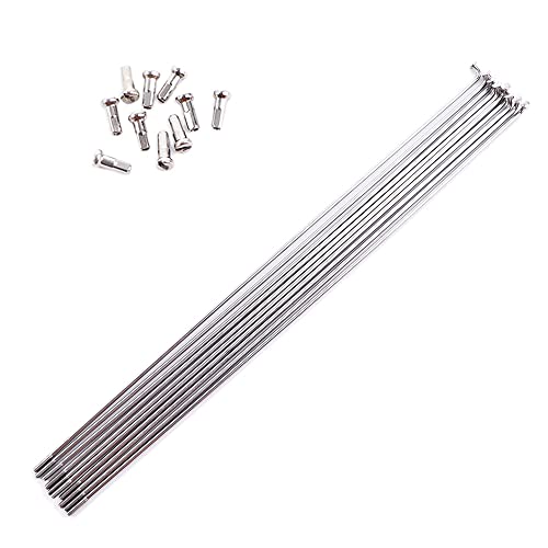 14G Stainless Steel Bicycle Spokes and Nipples Set - 245mm - 10 Pcs