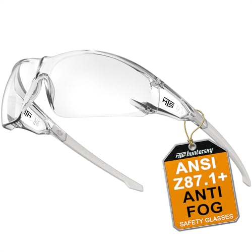 Anti-Fog Clear Safety Glasses - Youth Baseball & Pickleball - Light Gray