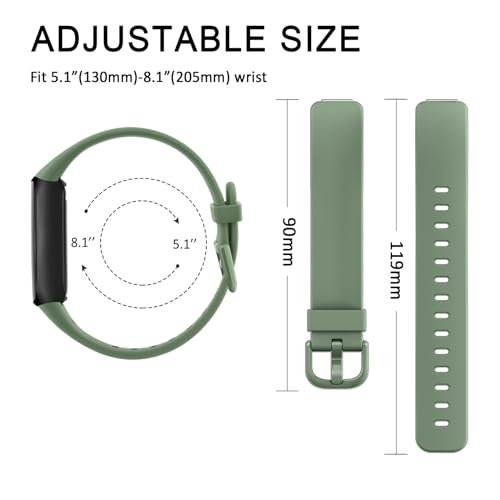 Silicone Bands for Fitbit Inspire 3 - 3 Pack Adjustable Straps - Black, Abyss Blue, Avocado Green