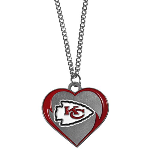 Kansas City Chiefs Heart Necklace - 22 Inch Team Color