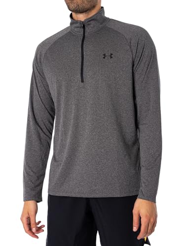 Under Armour Men's Tech 2.0 Half Zip Top - Size Large, Pitch Gray/Black