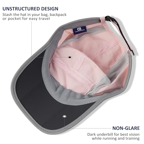GADIEMKENSD Reflective Folding Sun Hat - UPF 50+ Outdoor Sport Cap, Light Pink, 6 7/8-7 1/2