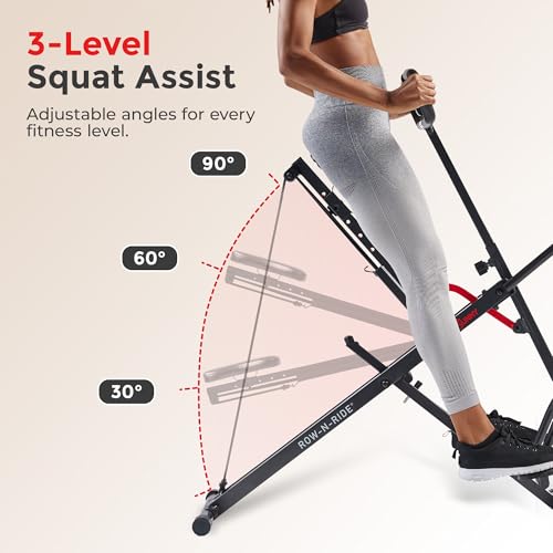 Smart Upright Row-N-Ride Trainer - Adjustable Resistance, 330LB Capacity, Black