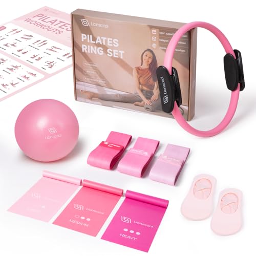 Pilates Ring Set with Mini Ball, Resistance Bands & Socks