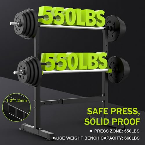 Adjustable Folding Weight Bench - 660 lbs Capacity - Black-Green