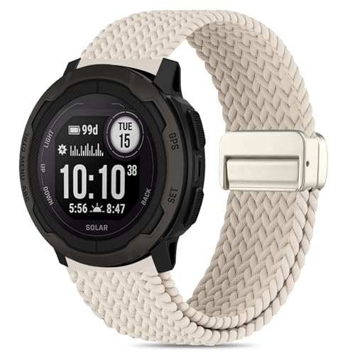 22mm Elastic Woven Watch Band with Magnetic Closure - Starlight