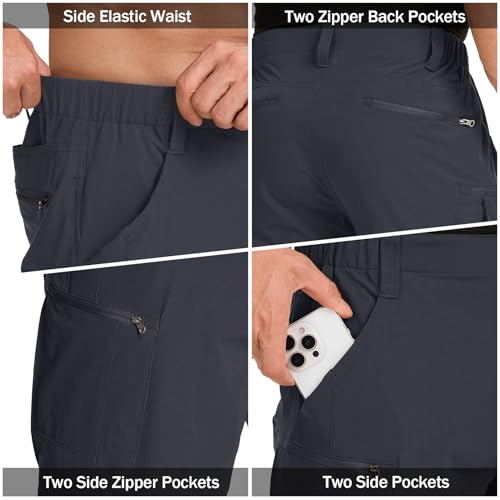 Men's Cargo Shorts with Expandable Waist Waterproof Quick Dry Hiking & Fishing Pants