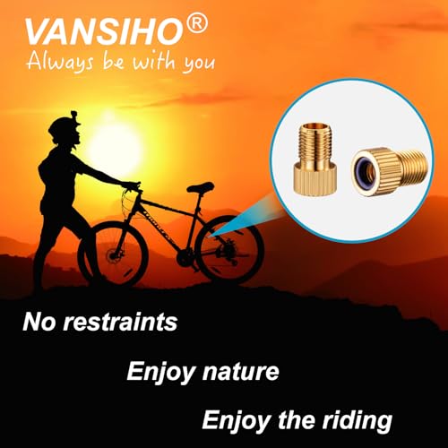 Presta to Schrader Valve Adapter for Bicycle - Aluminum, 5pcs - Black