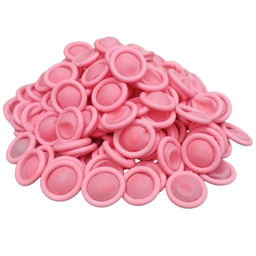 100PCS Disposable Latex Finger Cots - Medium Size, Pink