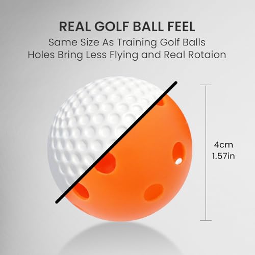 Practice Golf Balls - Limited Flight Training, Orange, 12 Pack