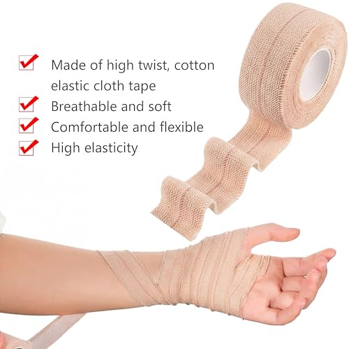 Elastic Adhesive Bandage Tape Wrap - 4 Rolls, 1" x 5 yd