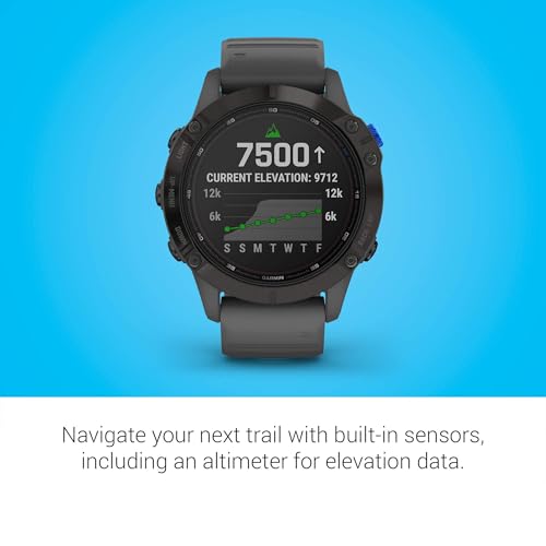 Garmin Fenix 6 Pro Solar GPS Watch - 1.4-Inch Display, Black