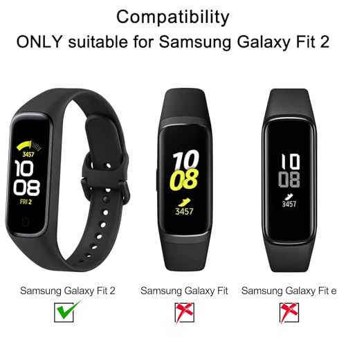 Silicone Sport Replacement Bands for Samsung Galaxy Fit 2 - Black, Dark Grey, Navy Blue