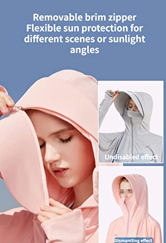White Women's Sun Protective Lightweight Hoodie UPF 50+ UV Sun Shirt
