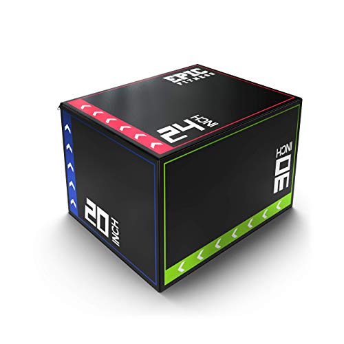 3-in-1 Foam Plyometric Jump Box - High-Density EPE Foam - 20" 24" 30"