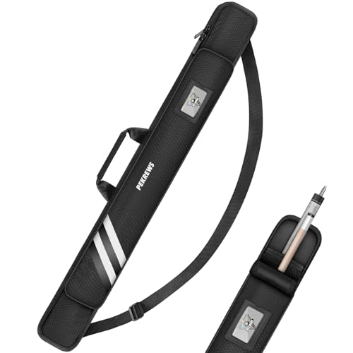Pool Cue Case - 1x1 Soft Stick Bag with Accessory Pocket - Black