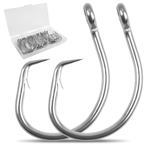 9/0 Tuna Circle Hooks - Stainless Steel Big Game Fishing Hooks, 20pcs