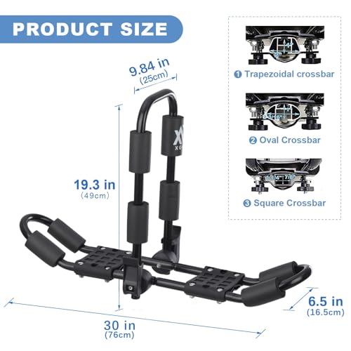 Kayak Roof Rack 4-in-1 Carrier - Adjustable J-Style - Black