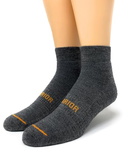 Charcoal Medium Warrior Alpaca Socks - All-American Ankle High Quarter Crew Unisex Sport Socks