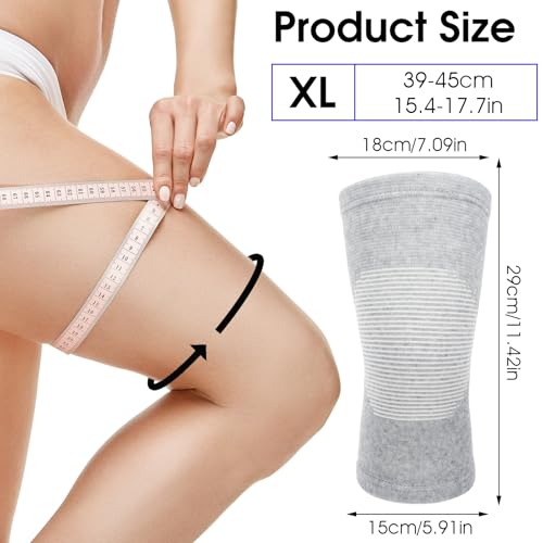 Bamboo Compression Knee Sleeve for Pain Relief - Gray