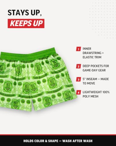 Youth Baseball Mesh Shorts Boys Green Sizes YS to YXL - Sports Apparel
