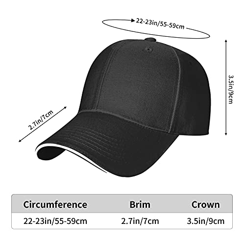 Custom Personalized Baseball Cap - Add Your Own Photo Text Logo - Black