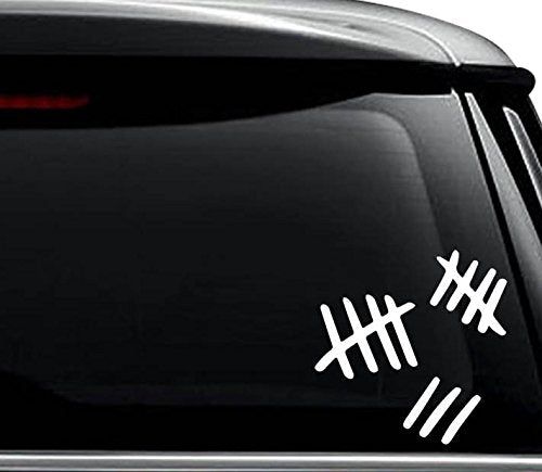 Tally Marks Silence Decal Sticker - 6 Inch Gloss Black