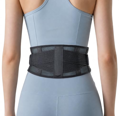 TitanGuard Ultra-Thin Back Brace for Lower Back Pain M/L 33''-43'' - Breathable, Adjustable Slim Support