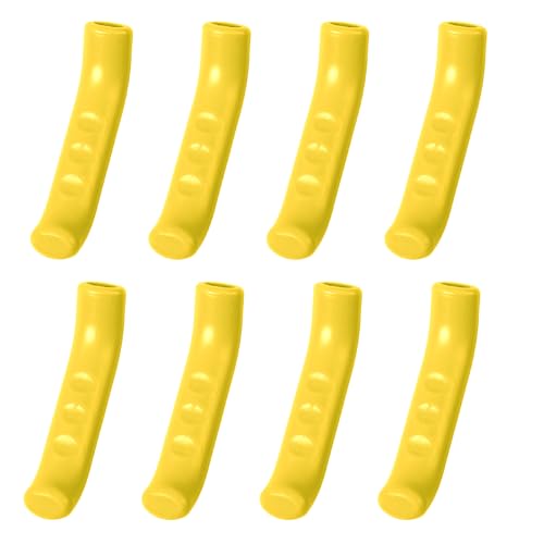 4 Pairs Silicone Brake Lever Grip Covers - Anti-Slip Handle Sleeves - Yellow