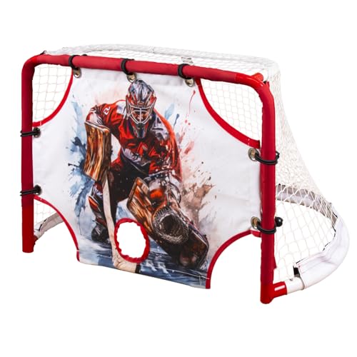 Mini Steel Hockey Net with Shooter Tutor - 30" x 20"