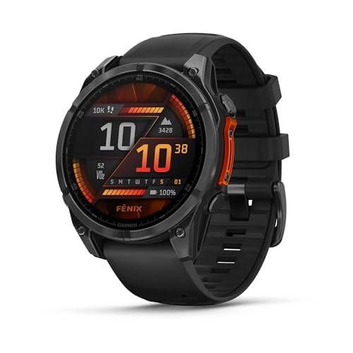 Garmin Fenix 8 Premium GPS Running Smartwatch - 47 mm AMOLED, Slate Gray with Black Band