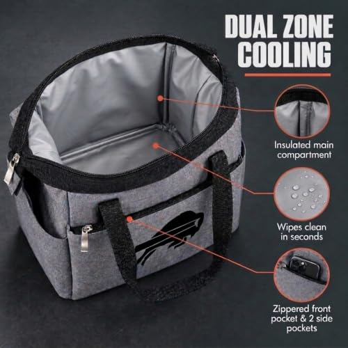 Oniva Picnic Time On The Go Lunch Cooler Bag, Gray Buffalo Bills