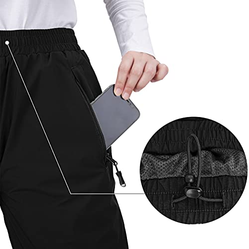 Women's Lightweight Waterproof Rain Pants - 33,000ft, Medium, Black