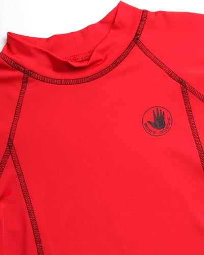 Boys Long Sleeve Rash Guard Swim Shirt - UPF 50+ Sun Protection - Size 12 Red