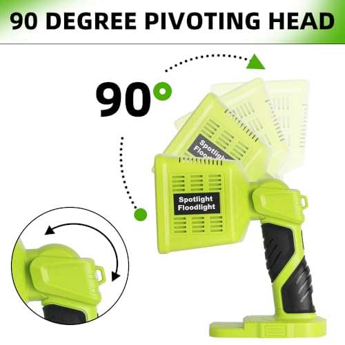 1600LM Flashlight for Ryobi ONE+ 18V Li-ion Ni-Cad Ni-Mh Battery, Portable Handheld Flashlight Project Light for Camping Workshop Garage Car Repairing, Emergency and Job Site(Battery not Included)