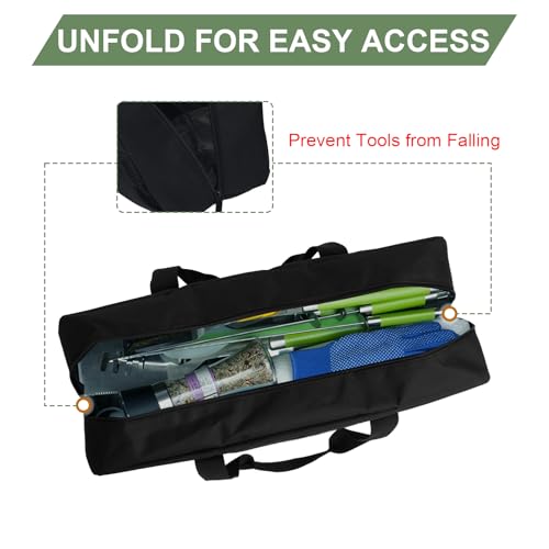 22" Upgraded Grill Tools Storage Bag, BBQ Utensil Holder with Pockets, Carry Bag for Outdoor Camping & Hiking BBQ, Gift for Men