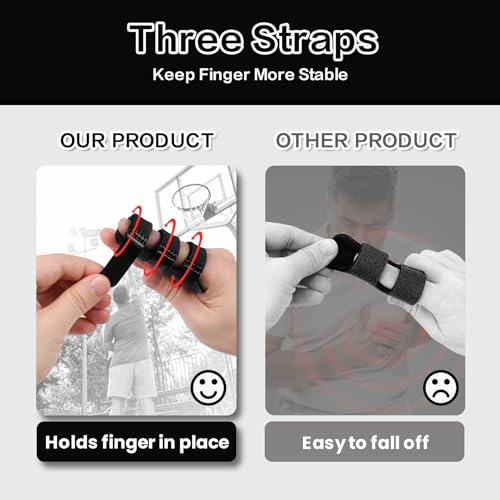 Trigger Finger Splint - 4PCS Adjustable Finger Braces, Black