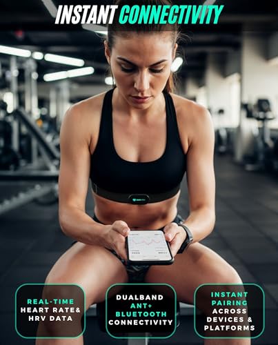 Bluetooth Heart Rate Monitor Chest Strap - Dual ANT+ & Bluetooth