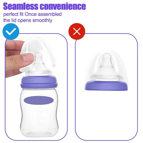 Replacement Clear Bottle Caps for Lansinoh Anti-Colic Baby Bottles - 4 Pack