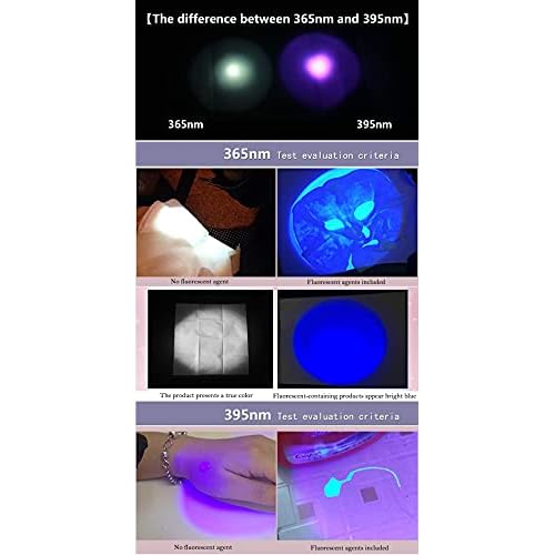 DARKBEAM UV 365nm and 395nm Light Wood's lamp Blacklight Ultraviolet Flashlight LED Portable Mini Handheld Torch, Detector for Dog Urine Pet Stains Anti-counterfeiting Identification, Resin Curing