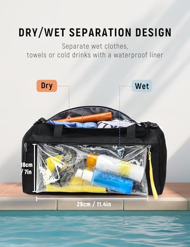 SKYSPER 30L Sport & Travel Duffel Bag ISPORT-Black Wet Pocket Men Women