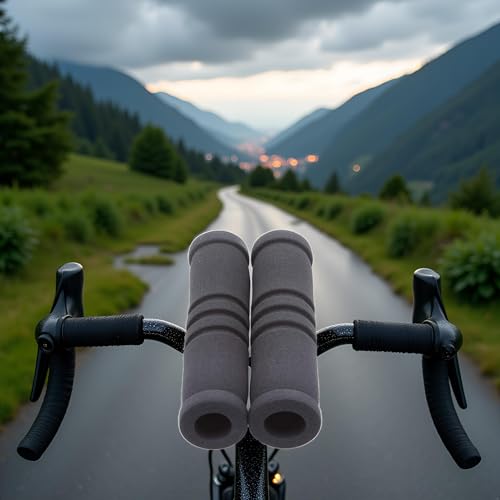 Black Bicycle Handlebar Grips - Soft Foam, Non-Slip, Durable