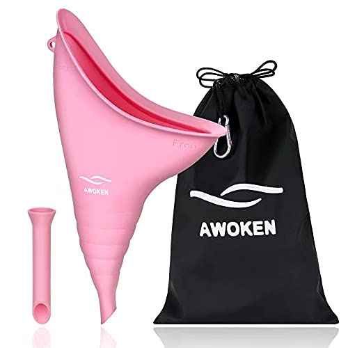 Reusable Female Urination Device - Silicone Pee Funnel for Women - Pink
