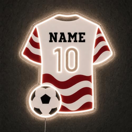 Custom Soccer Jersey Neon Sign - Personalized LED Wall Decor