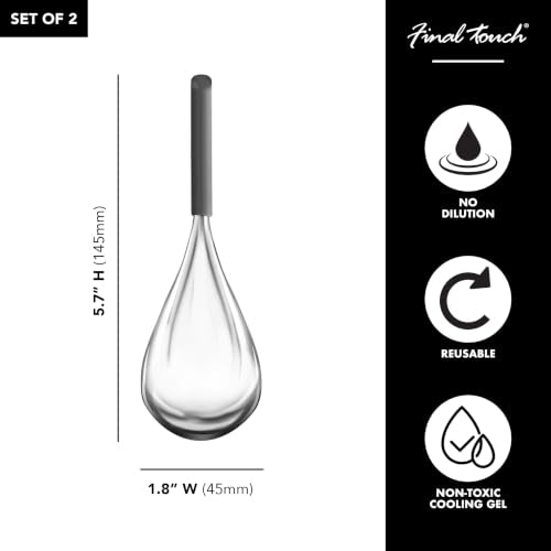 Final Touch Stainless Steel Beverage Chilling Wands Set of 2 with Case - Keeps Drinks Cold