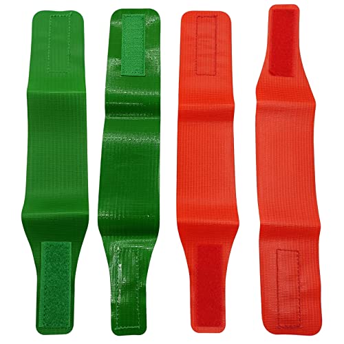 Wrestling Ankle Bands - 4PCS Red & Green Vinyl Scoring Bands