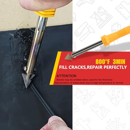 Plastic Welder, 2 in 1 Plastic Welding Kit, SONNLER 1000PCS Hot Stapler Plastic Repair Kit For Car Bumper Crack Repair with Iron, Rods, Metal Mesh, Abrasive Paper, Aluminum Tape