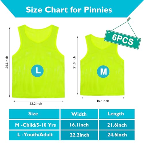 Mesh Training Bibs Set of 6 - Scrimmage Vests for Soccer & Sports